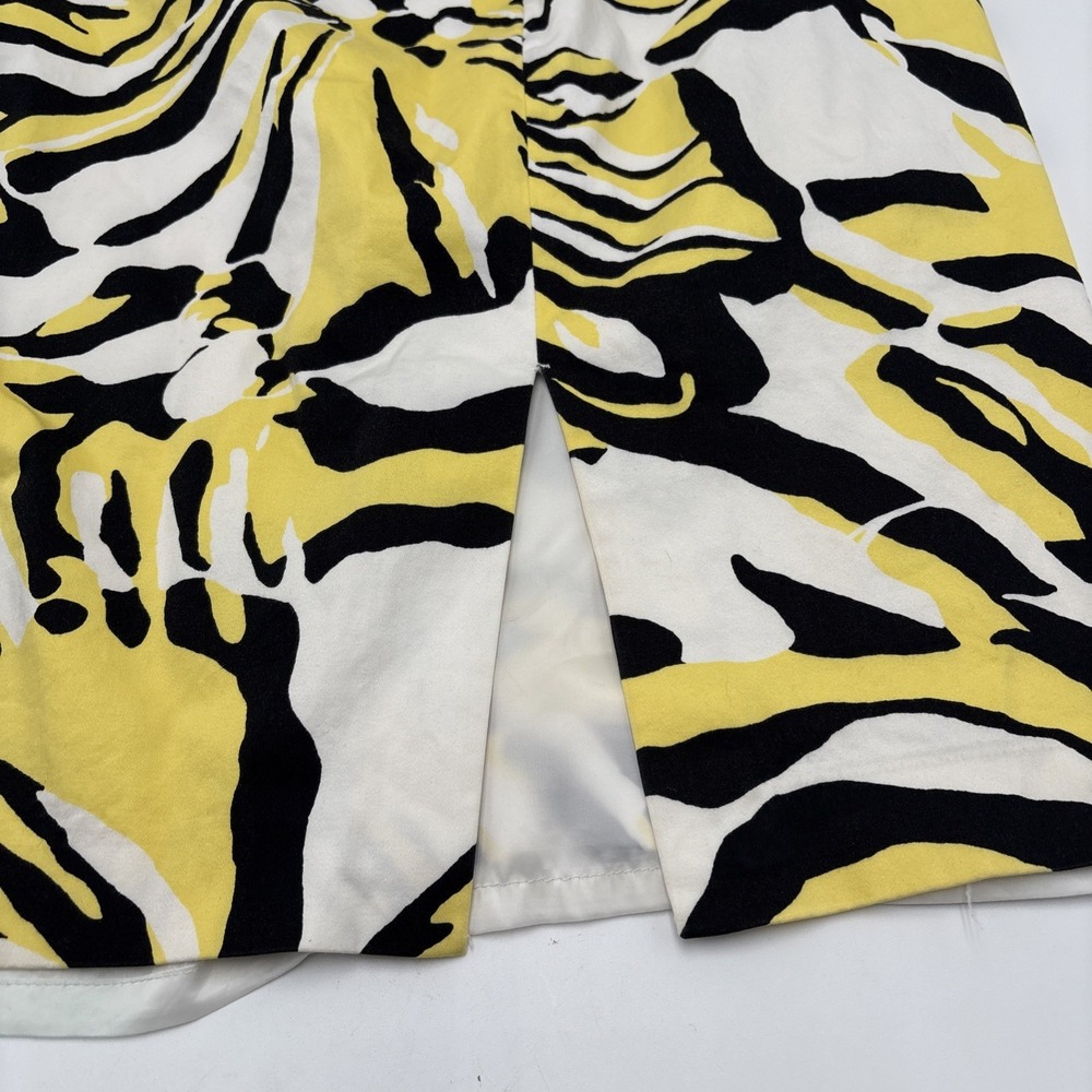 Express Design Studio Skirt Women's Size 12 Floral Design Yellow White Black Zip - Picture 10 of 16